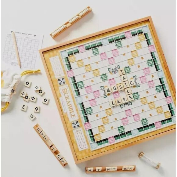 NIB Anthropologie Scrabble Board Game Bistro Garden Tile Garden Butterfly - Picture 1 of 11